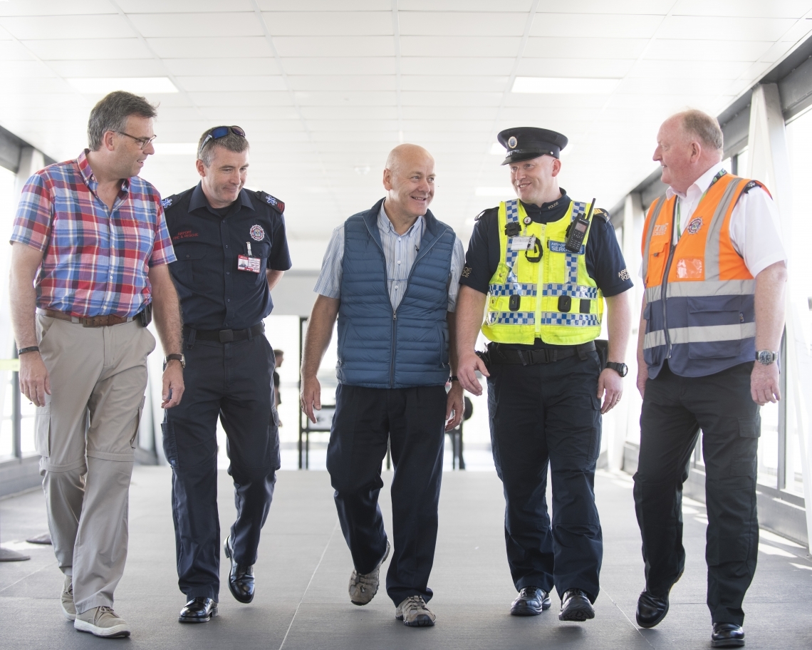 Alastair Hamilton, Brendan Conway, Dublin Airport Fire Service, David McMillan, Keith Pedreschi, Dublin Airport Police Service and Gerry Keogh, Chief Fire Officer Dublin Airport at Dublin Airport.