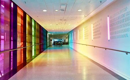 vibrant lighted walkway