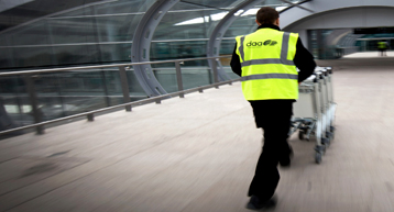 T2 Walkway staff luggage trollies