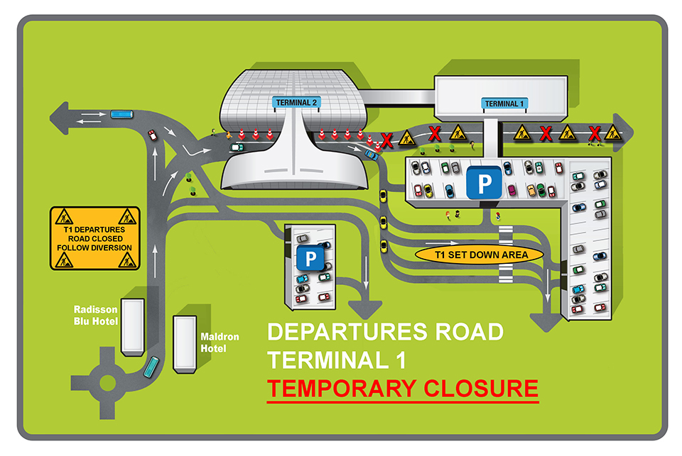 Departures Road To Close At Night For Essential Repairs To T1