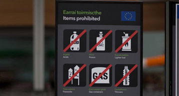 airport security prohibited items sign checklist prepare
